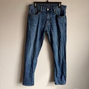 Gap Denim Athletic Straight Leg Medium Wash Denim Jeans Mens 30x30